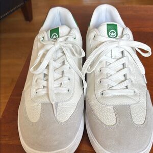 Peter Millar White and Gray Sneakers with Green Details